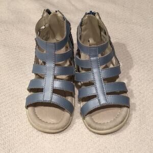 Umi gladiator sandal blue metallic worn 2x